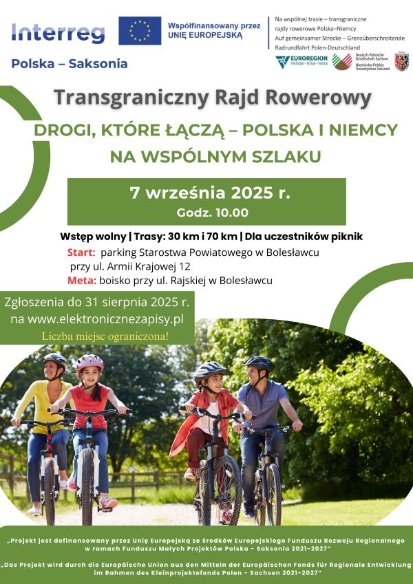Transgraniczny rajd Rowerowy „Drogi, które łączą – Polska i Niemcy na wspólnym szlaku”