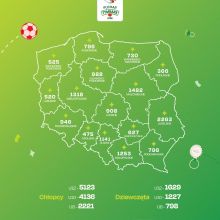 liczba zgloszonych druzyn w wojewodztwie